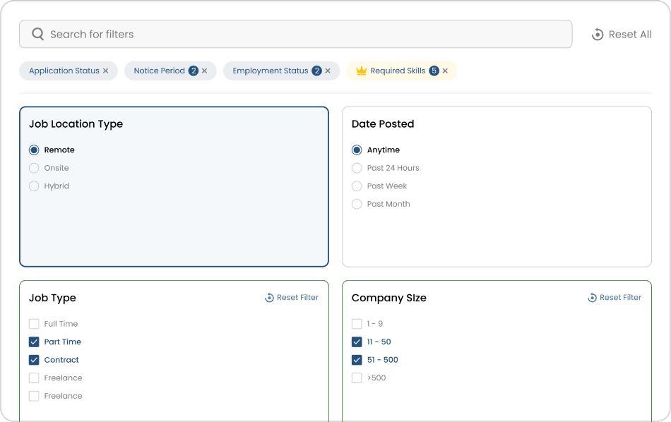 Applicant Filters